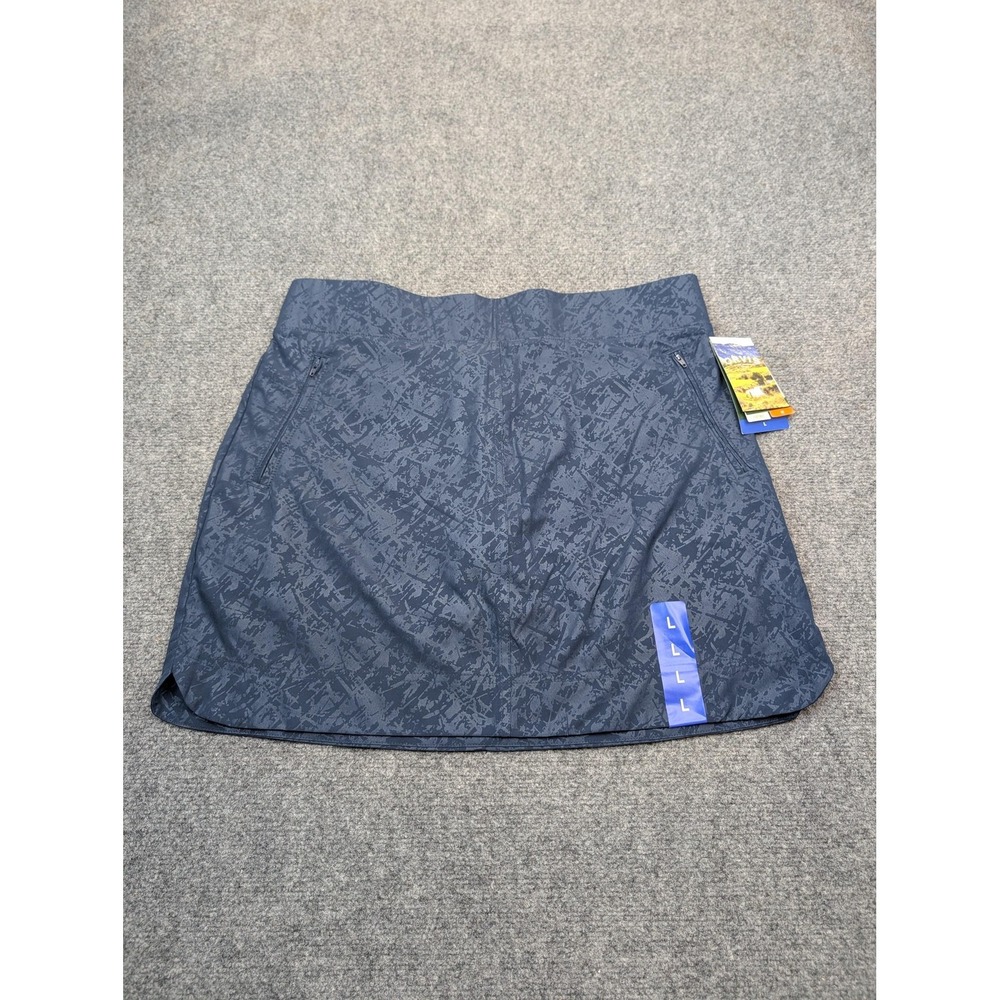 Orvis Travel Skort‎ Womens Large Blue Shattered Glass Print Hiking Pocket Casual